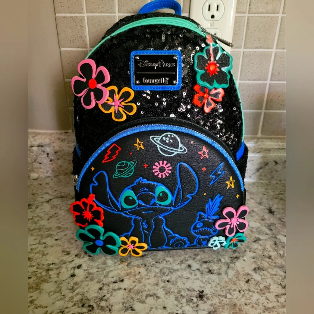 Disney Parks Lilo And Stitch  Backpack Sequin